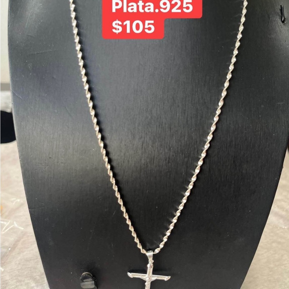 Sterling Silver Cross Pendant Necklace - Silver